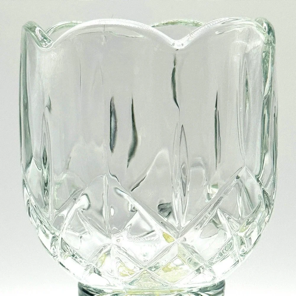 Vintage HOMCO Clear Glass Hurricane Candle Holder Pedestal Candlestick‎ Scallop